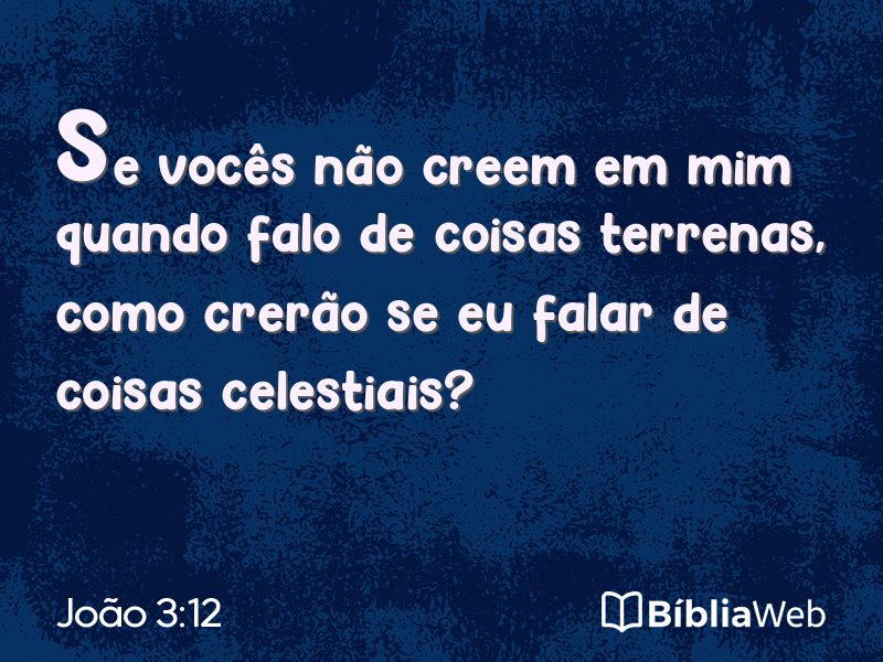 João 3:12 em imagem para compartilhar
