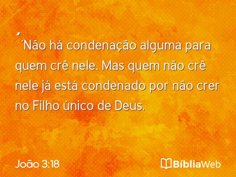 João 3:18 em imagem para compartilhar