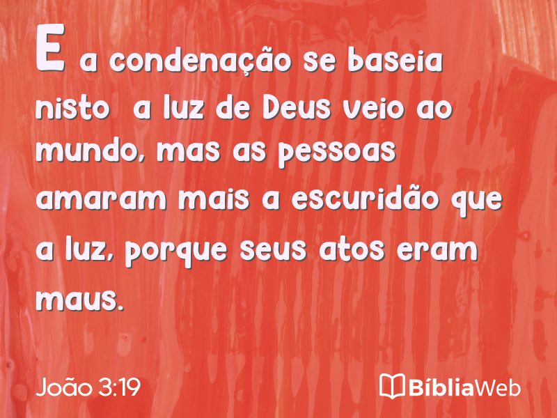 João 3:19 em imagem para compartilhar