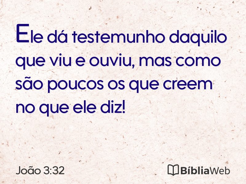 João 3:32 em imagem para compartilhar