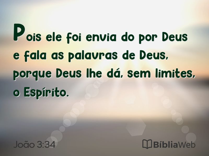 João 3:34 em imagem para compartilhar
