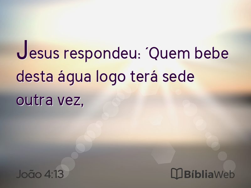 João 4:13 em imagem para compartilhar
