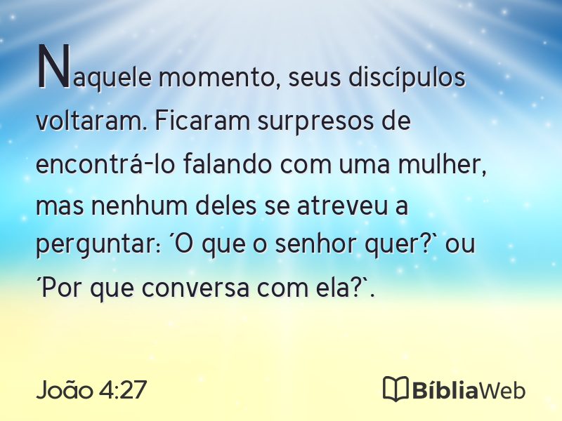 João 4:27 em imagem para compartilhar