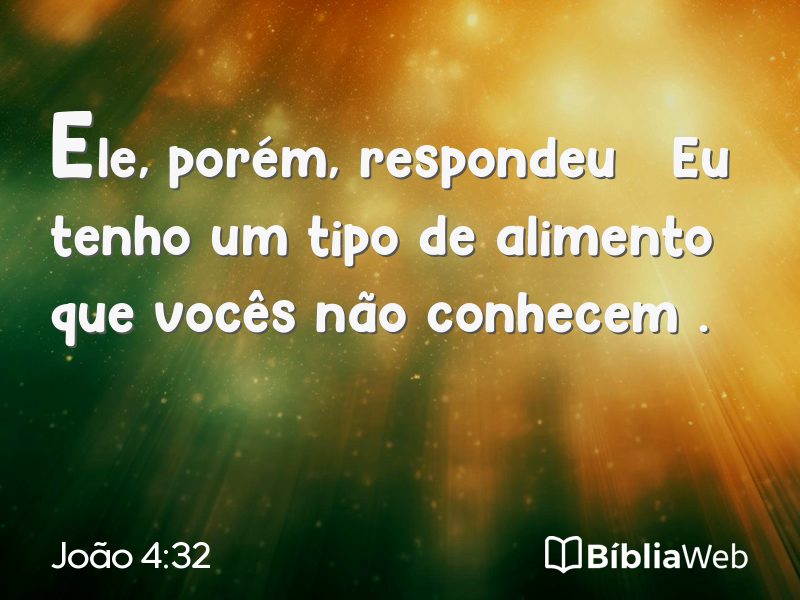 João 4:32 em imagem para compartilhar