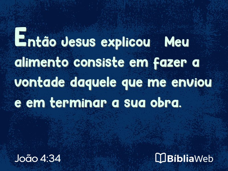 João 4:34 em imagem para compartilhar