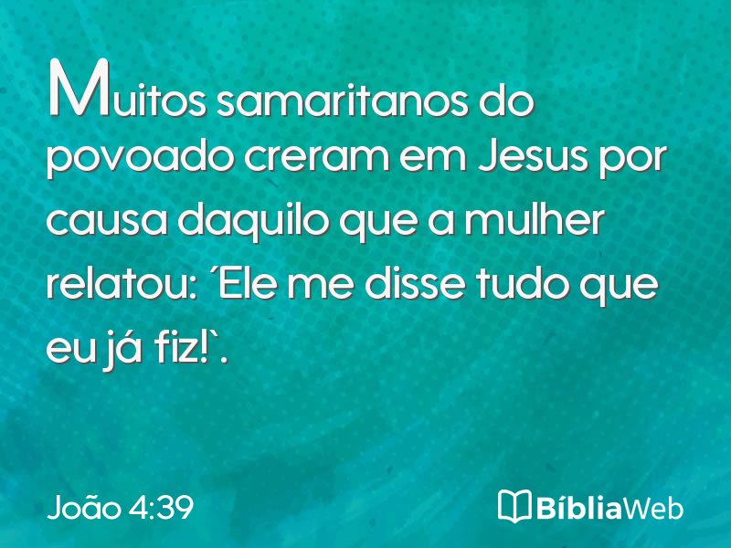 João 4:39 em imagem para compartilhar