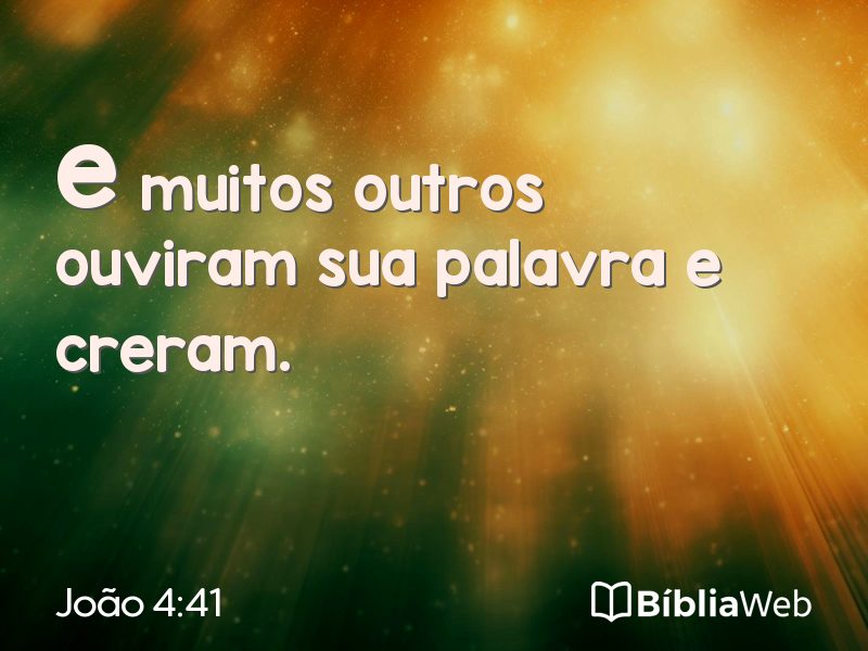 João 4:41 em imagem para compartilhar