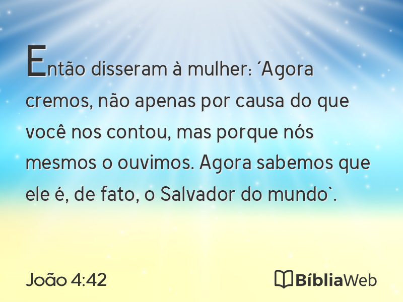 João 4:42 em imagem para compartilhar