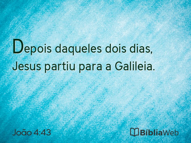 João 4:43 em imagem para compartilhar