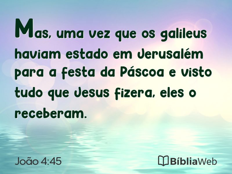 João 4:45 em imagem para compartilhar