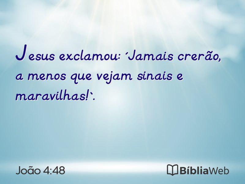 João 4:48 em imagem para compartilhar