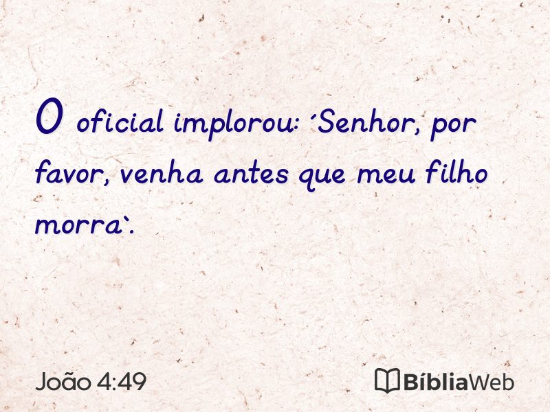 João 4:49 em imagem para compartilhar