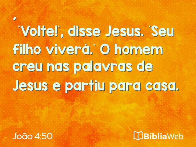 João 4:50 em imagem para compartilhar