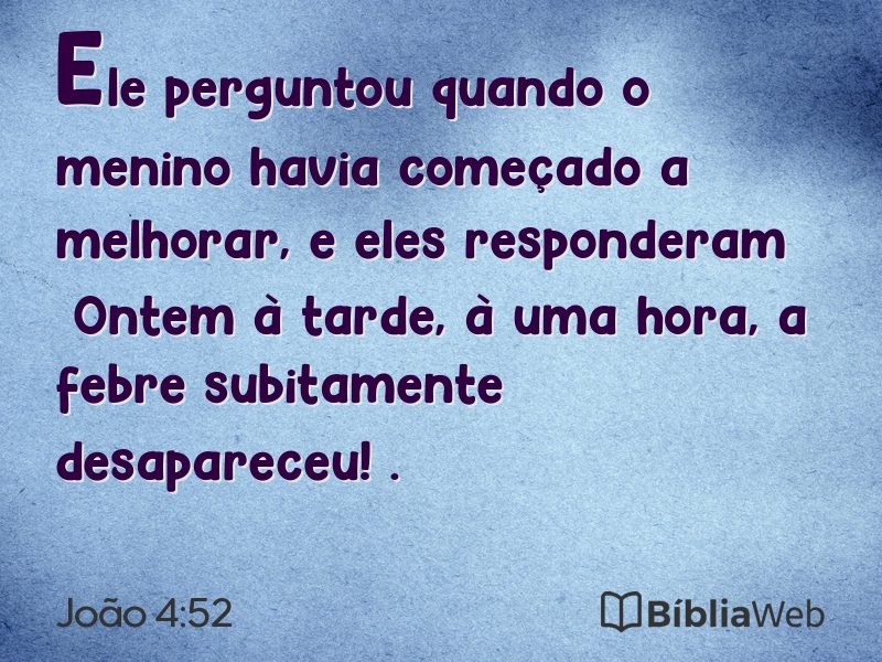 João 4:52 em imagem para compartilhar