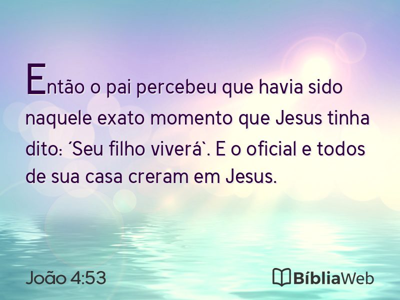 João 4:53 em imagem para compartilhar