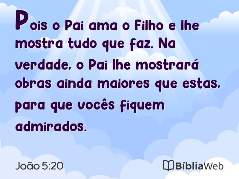 João 5:20 em imagem para compartilhar