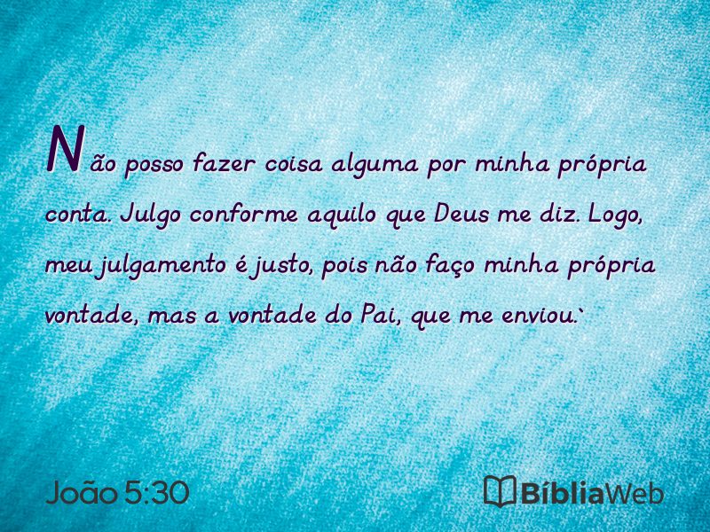 João 5:30 em imagem para compartilhar