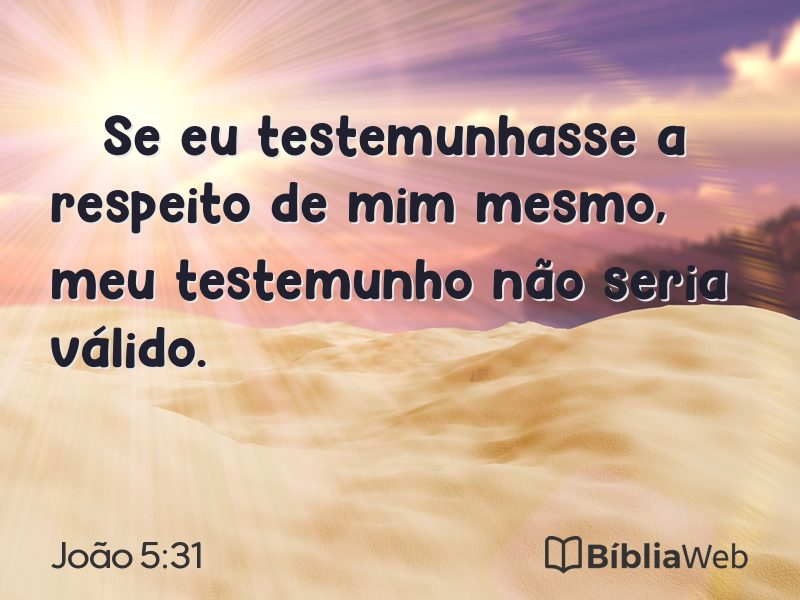 João 5:31 em imagem para compartilhar