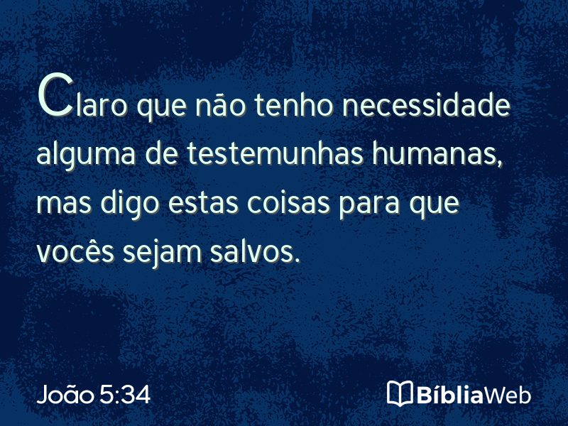 João 5:34 em imagem para compartilhar