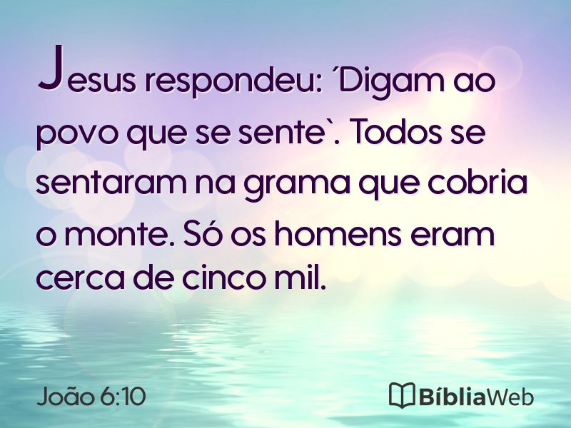 João 6:10 em imagem para compartilhar