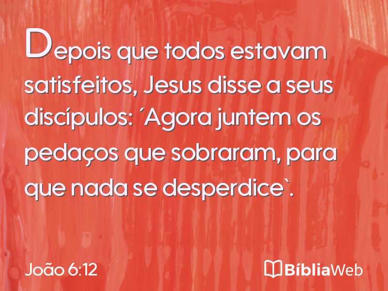 João 6:12 em imagem para compartilhar