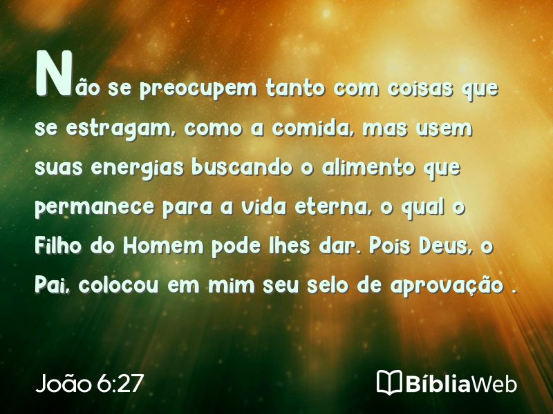 João 6:27 em imagem para compartilhar
