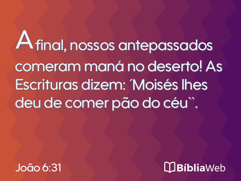 João 6:31 em imagem para compartilhar