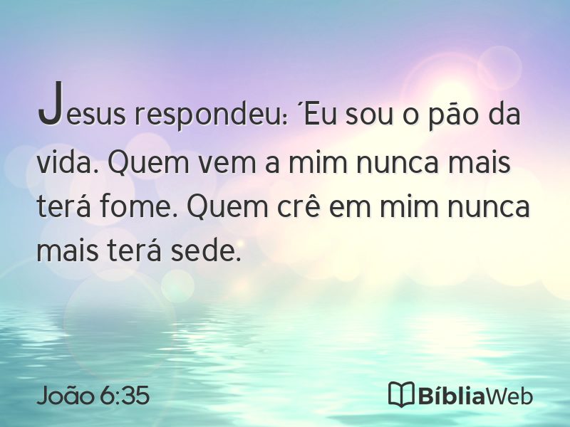 João 6:35 em imagem para compartilhar