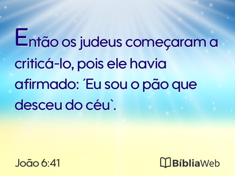 João 6:41 em imagem para compartilhar