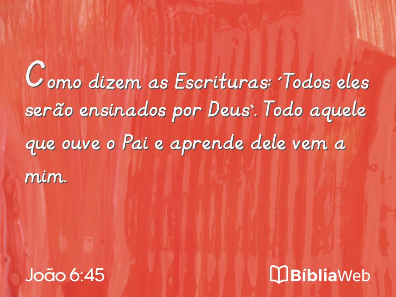 João 6:45 em imagem para compartilhar