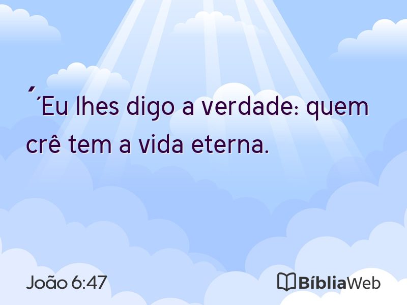 João 6:47 em imagem para compartilhar