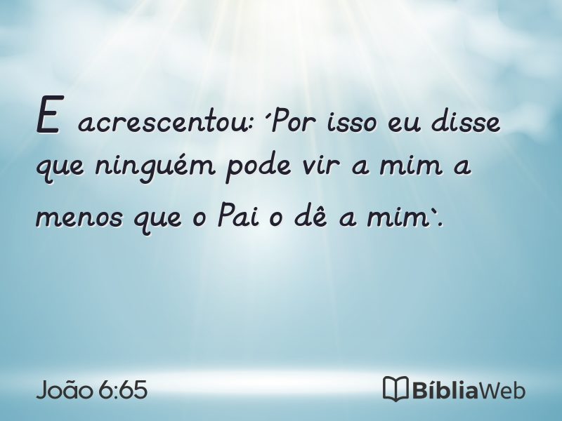 João 6:65 em imagem para compartilhar