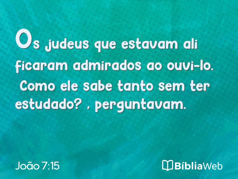 João 7:15 em imagem para compartilhar