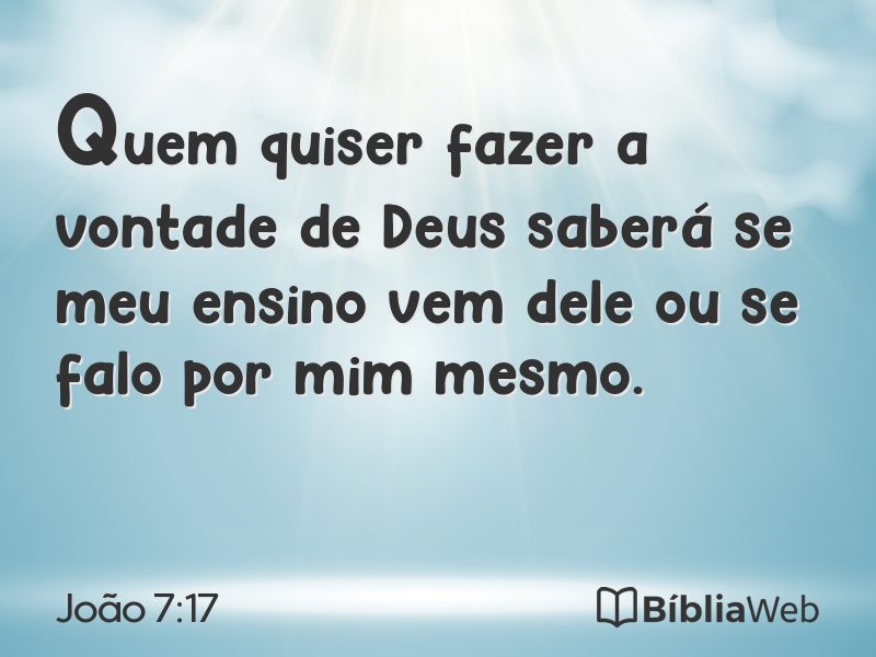 João 7:17 em imagem para compartilhar