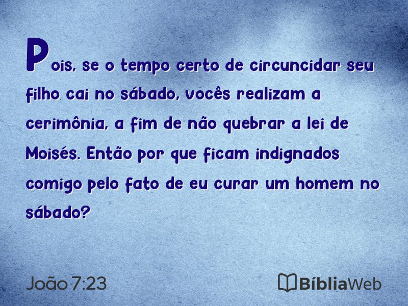João 7:23 em imagem para compartilhar