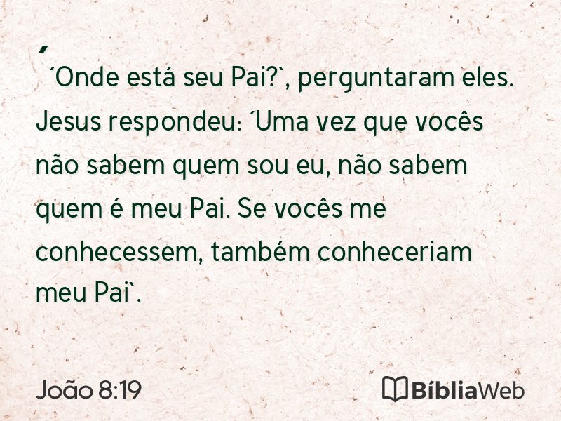 João 8:19 em imagem para compartilhar