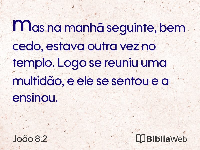 João 8:2 em imagem para compartilhar