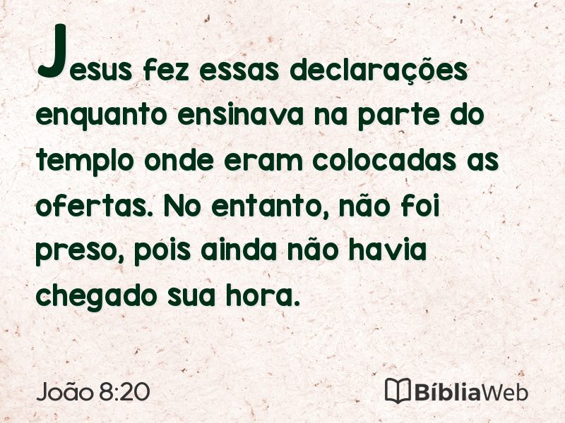 João 8:20 em imagem para compartilhar