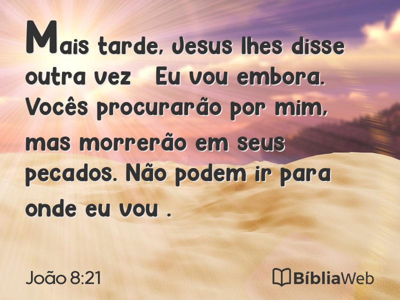 João 8:21 em imagem para compartilhar