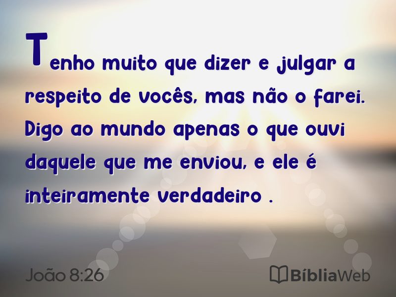 João 8:26 em imagem para compartilhar