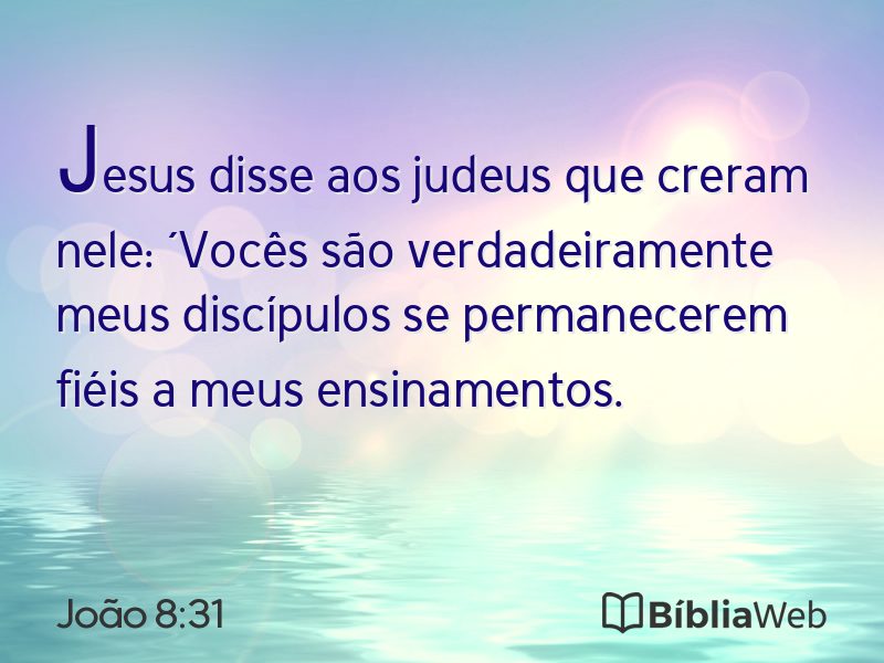 João 8:31 em imagem para compartilhar