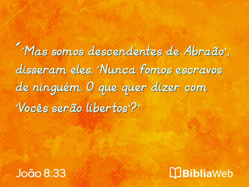 João 8:33 em imagem para compartilhar