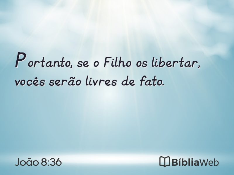 João 8:36 em imagem para compartilhar
