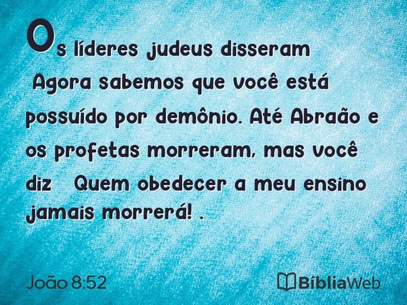João 8:52 em imagem para compartilhar