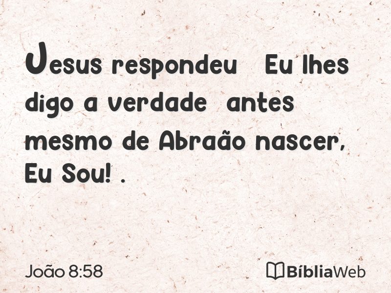 João 8:58 em imagem para compartilhar