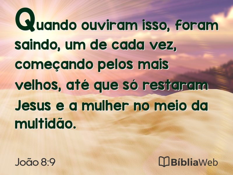 João 8:9 em imagem para compartilhar