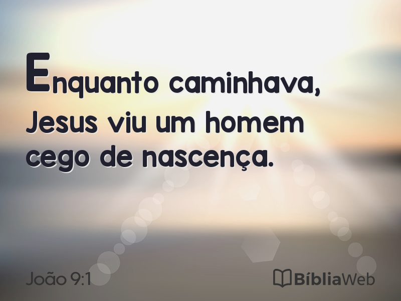 João 9:1 em imagem para compartilhar