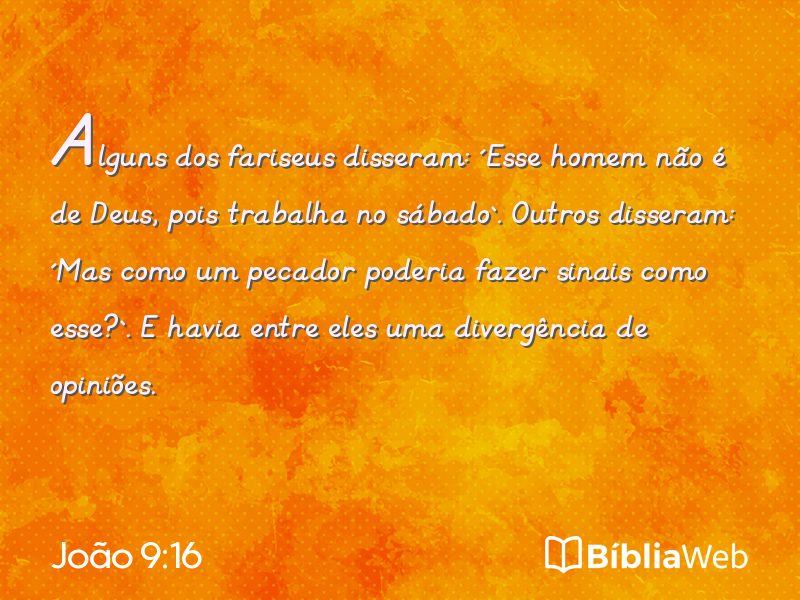 João 9:16 em imagem para compartilhar