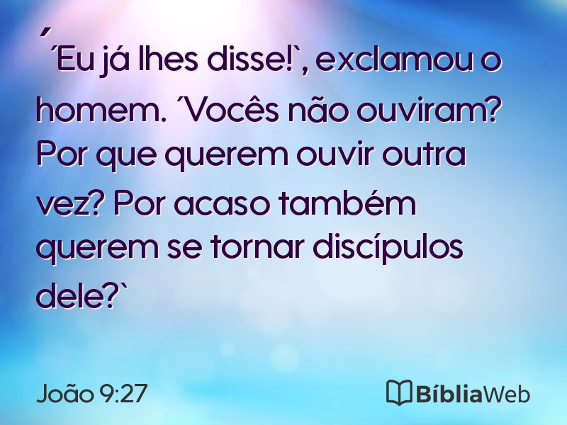João 9:27 em imagem para compartilhar