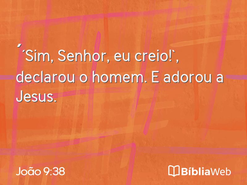 João 9:38 em imagem para compartilhar